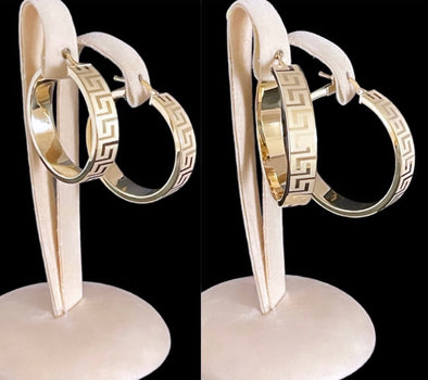 Boucles d'oreilles clés grecques E287 - Bijouterie Setor
