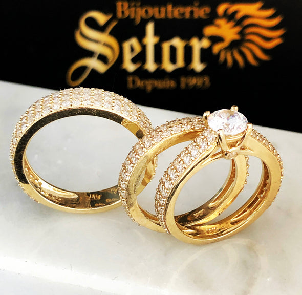 Trio wedding rings TWR007 - Bijouterie Setor