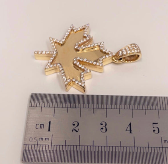 Diamond maple leaf pendant & ice chain DN031 - Bijouterie Setor
