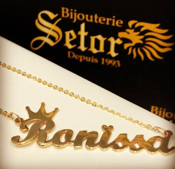 Crown & heart name necklace NC24 - Bijouterie Setor