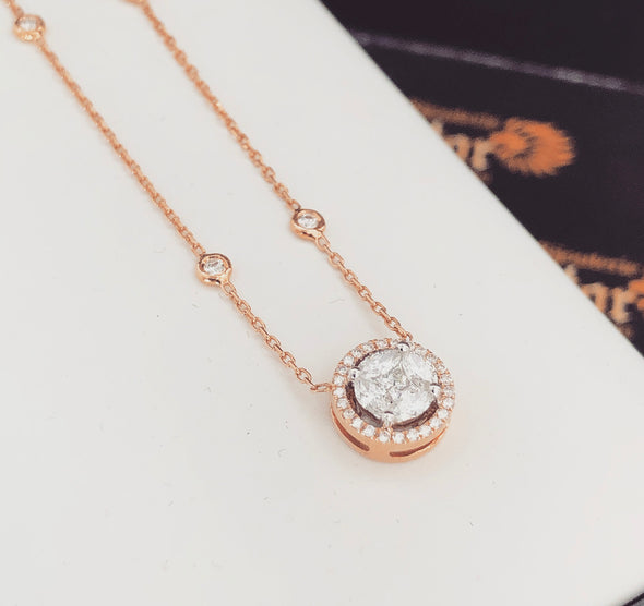 Lynn Rose gold diamond necklace DN020 - Bijouterie Setor