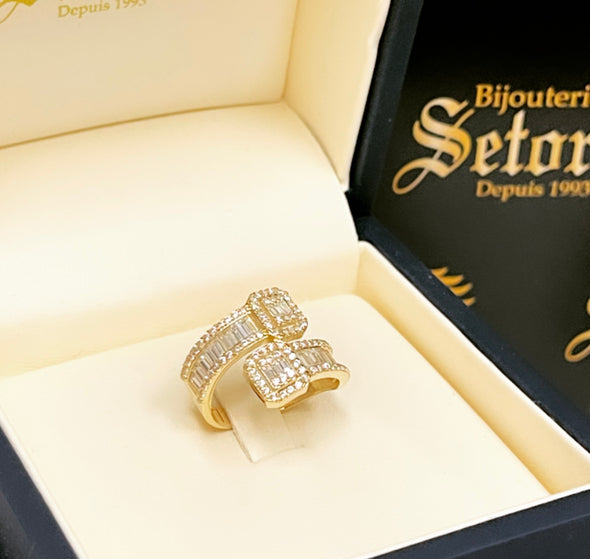 Bague baguette croisée WR326 - Bijouterie Setor