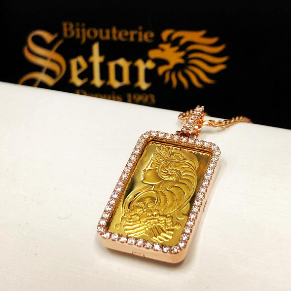 Lady Fortuna Gold bar with diamonds - Bijouterie Setor