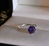 Purple amethyst diamond ring WDR051 - Bijouterie Setor