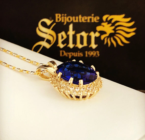 Sapphire blue pendant P154 - Bijouterie Setor