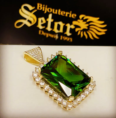 Emerald green pendant P333 - Bijouterie Setor
