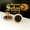 Kimberly gold & crystals stud earrings E011 - Bijouterie Setor