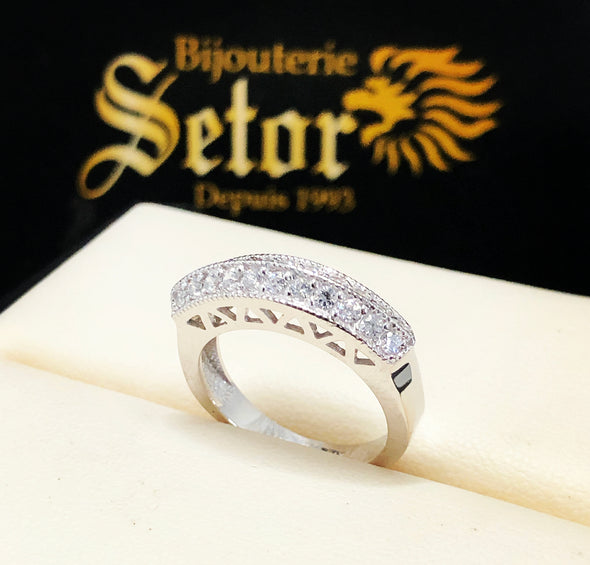 Victoria white gold ring WR097 - Bijouterie Setor
