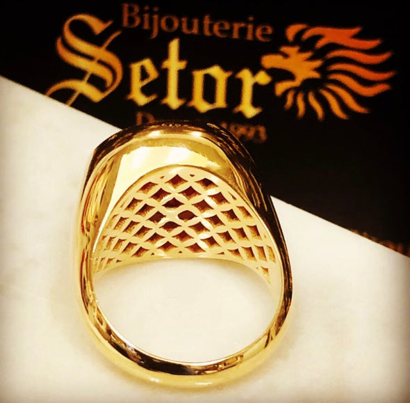 Scarlet diamond cabochon ring MDR011 - Bijouterie Setor