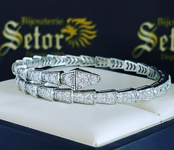 White gold diamond bangle DB009 - Bijouterie Setor