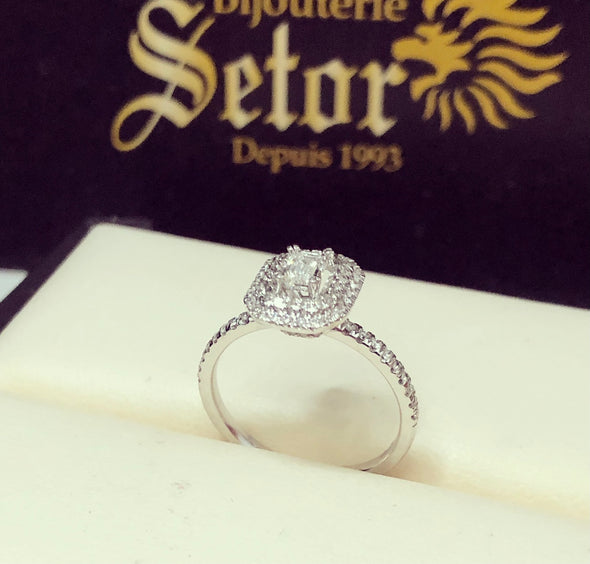 Baguette diamond engagement ring DER033 - Bijouterie Setor