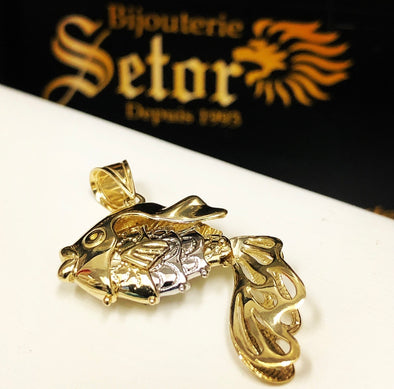 Gold fish pendant with movable tail - Bijouterie Setor