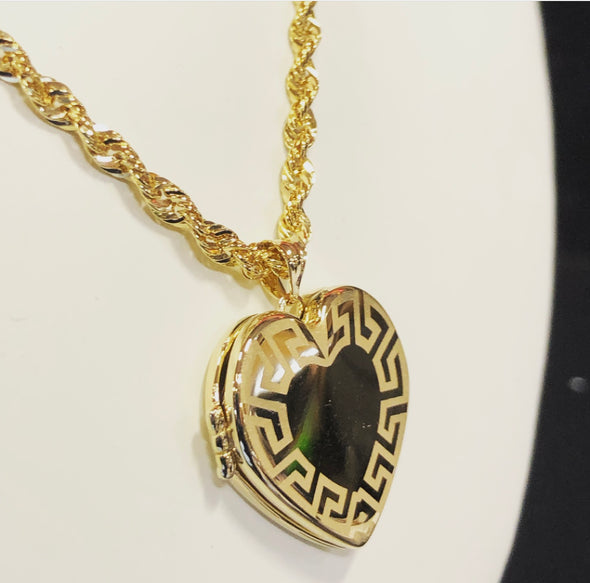 Gessy Heart locket with chain WC182 - Bijouterie Setor