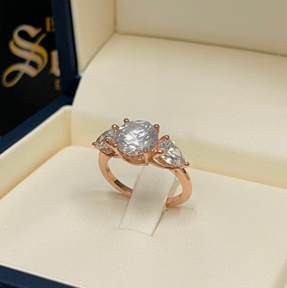 Rose gold engagement ring ZER057 - Bijouterie Setor