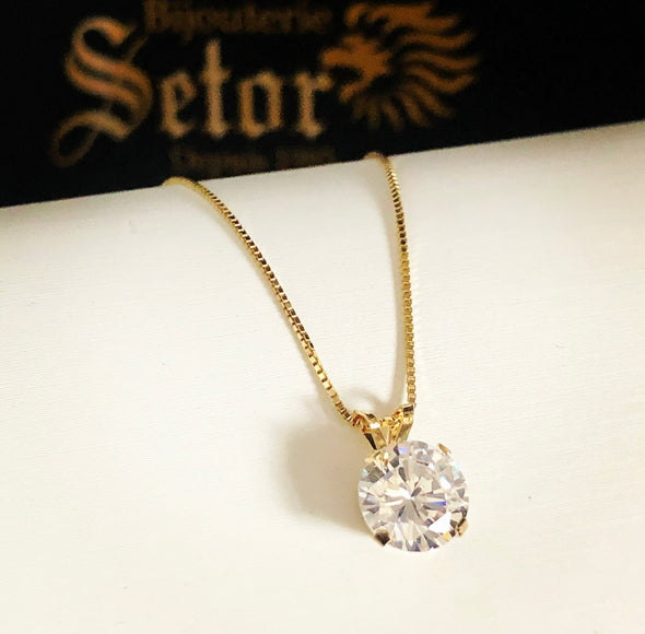 Stud pendant with chain S27 - Bijouterie Setor