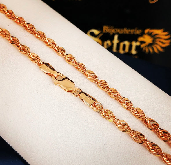 Rose gold rope chain MC116 - Bijouterie Setor