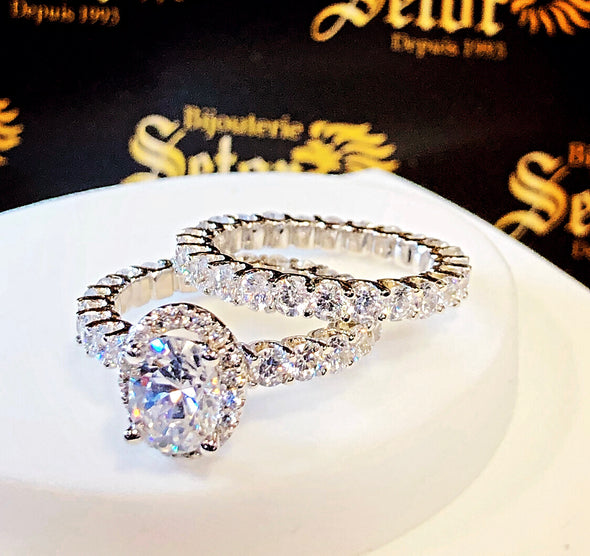 Leah Eternity oval wedding rings ZWR017 - Bijouterie Setor