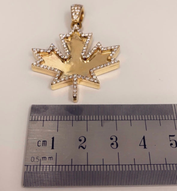 Diamond maple leaf pendant & ice chain DN031 - Bijouterie Setor