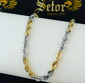 Two tone rope bracelet MB100 - Bijouterie Setor