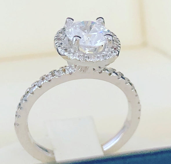 Hilda white gold engagement ring ZER034 - Bijouterie Setor