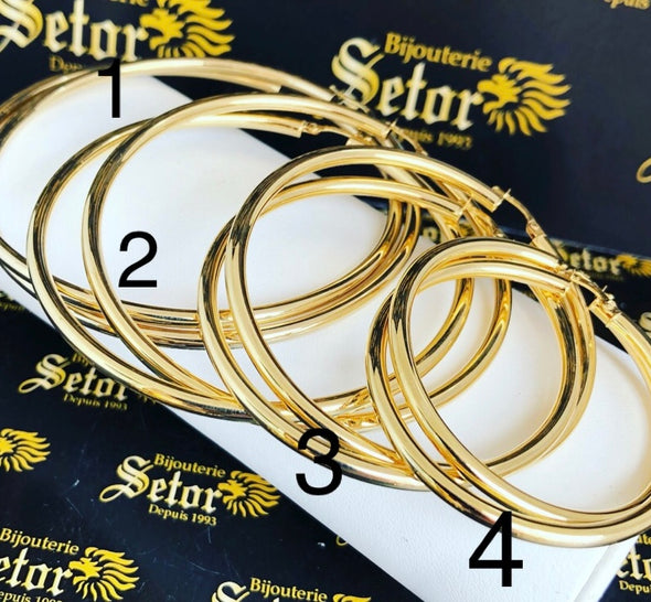 Holy gold hoop earrings E104 - Bijouterie Setor