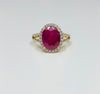Oval Ruby diamond ring WDR038 - Bijouterie Setor