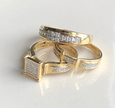 Trio diamond rings DWT006 - Bijouterie Setor
