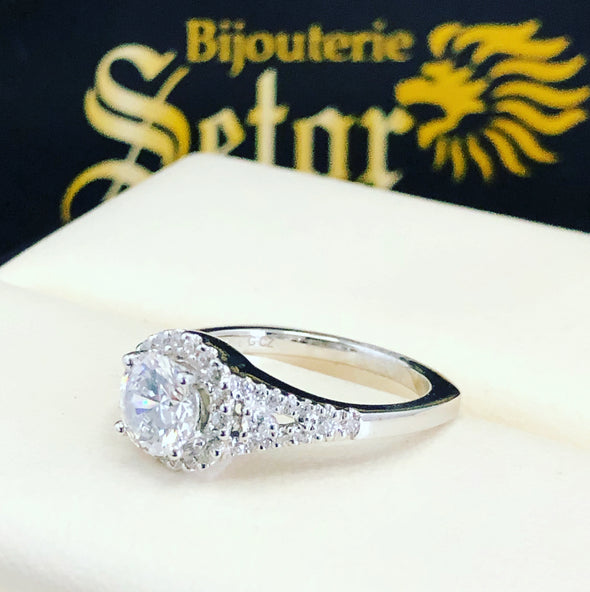 Linda 14k white gold ring ZER020 - Bijouterie Setor