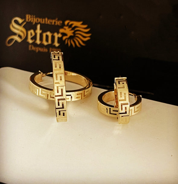 Greek key earrings E208 - Bijouterie Setor