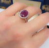 Oval Ruby diamond ring WDR038 - Bijouterie Setor