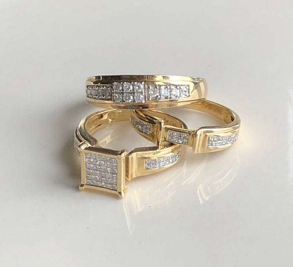 Trio diamond rings DWT006 - Bijouterie Setor
