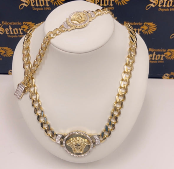 Monaco Medusa chain & Bracelet S079 - Bijouterie Setor