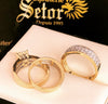 Trio diamond wedding rings DWR037 - Bijouterie Setor