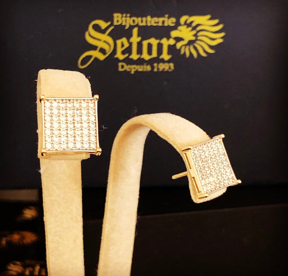 Square earrings E122 - Bijouterie Setor