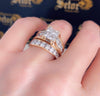 Princess diamond wedding rings DWR040 - Bijouterie Setor