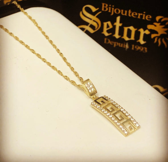 Greek key necklace & pendant S065 - Bijouterie Setor