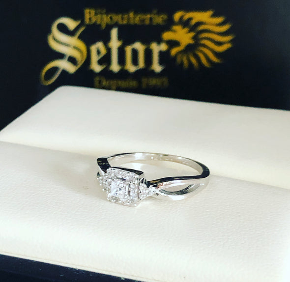 Nadine 14k white gold engagement ring ZER019 - Bijouterie Setor