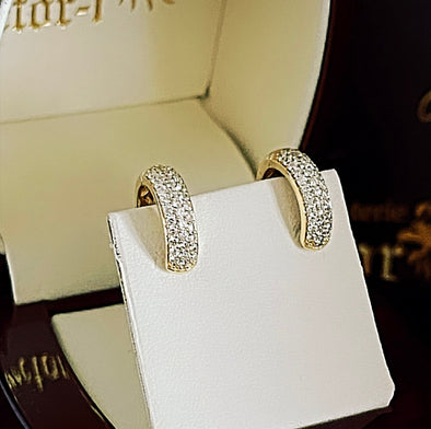 Boucles d'oreilles diamant Huggies DE020 - Bijouterie Setor