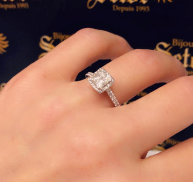 Hailey princess Diamond engagement ring DER037 - Bijouterie Setor