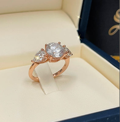 Rose gold engagement ring ZER057 - Bijouterie Setor