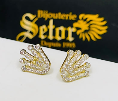 Crown stud earrings E247 - Bijouterie Setor