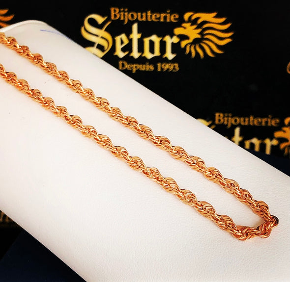 Rose gold rope chain MC116 - Bijouterie Setor