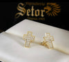 Cross stud earrings E205 - Bijouterie Setor