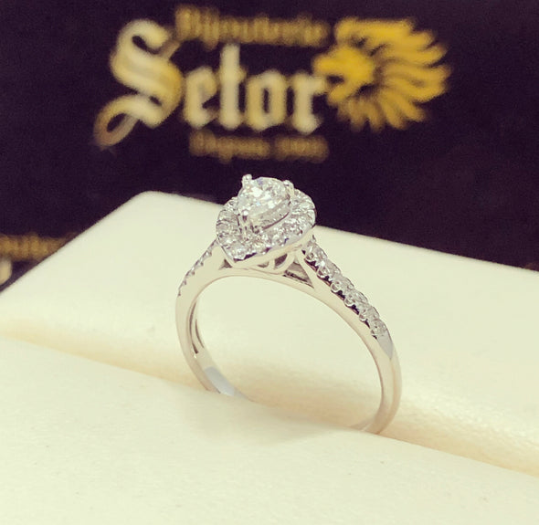 Marquis diamond engagement ring DER034 - Bijouterie Setor