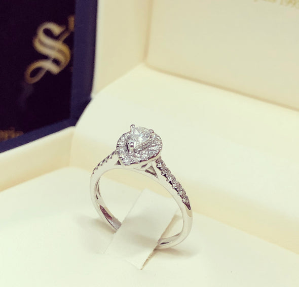 Marquis diamond engagement ring DER034 - Bijouterie Setor