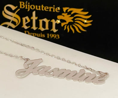White gold name necklace NC063 - Bijouterie Setor