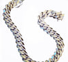 9mm full white gold Cuban link bracelet MB036 - Bijouterie Setor