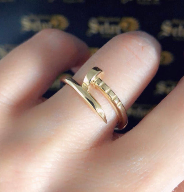 Gold nail ring WR-58 - Bijouterie Setor