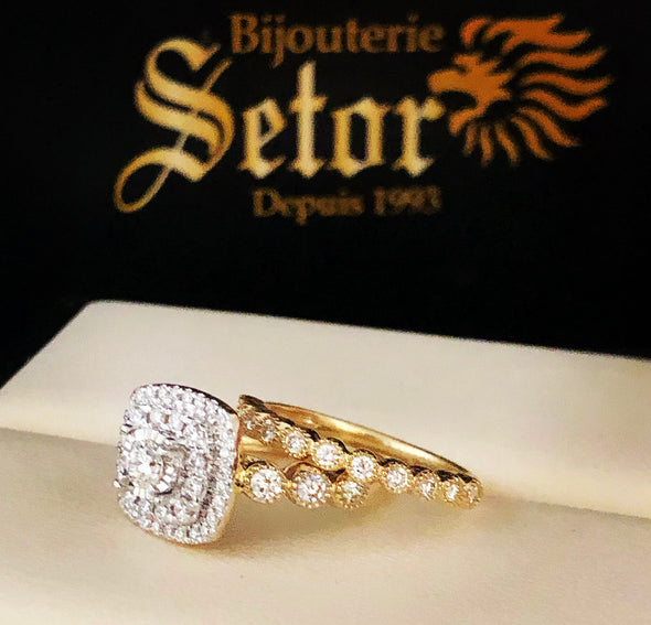 Leah diamond wedding rings DWR031 - Bijouterie Setor