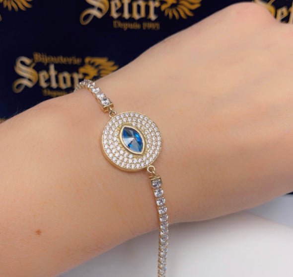 Round evil eye chain & bracelet S119 - Bijouterie Setor